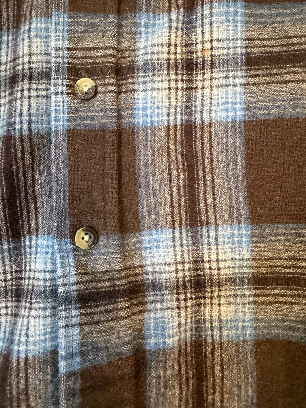 Pendleton Brown and Blue Plaid Button-Down Wool Outdoor Shirt Jacket - Picture 7 of 8